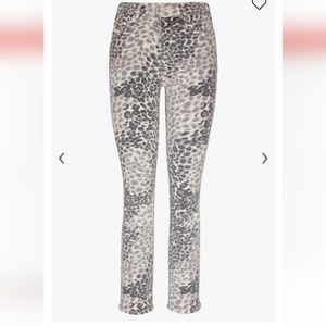 MOTHER Mid-Rise Dazzler Shadow Leopard Ankle Jean